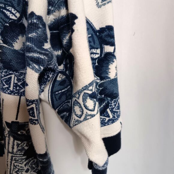 Vtg 90's Bogari Studio LX Blue Hawaiian Tribal Print Knit Polo Shirt Italy - Picture 9 of 9